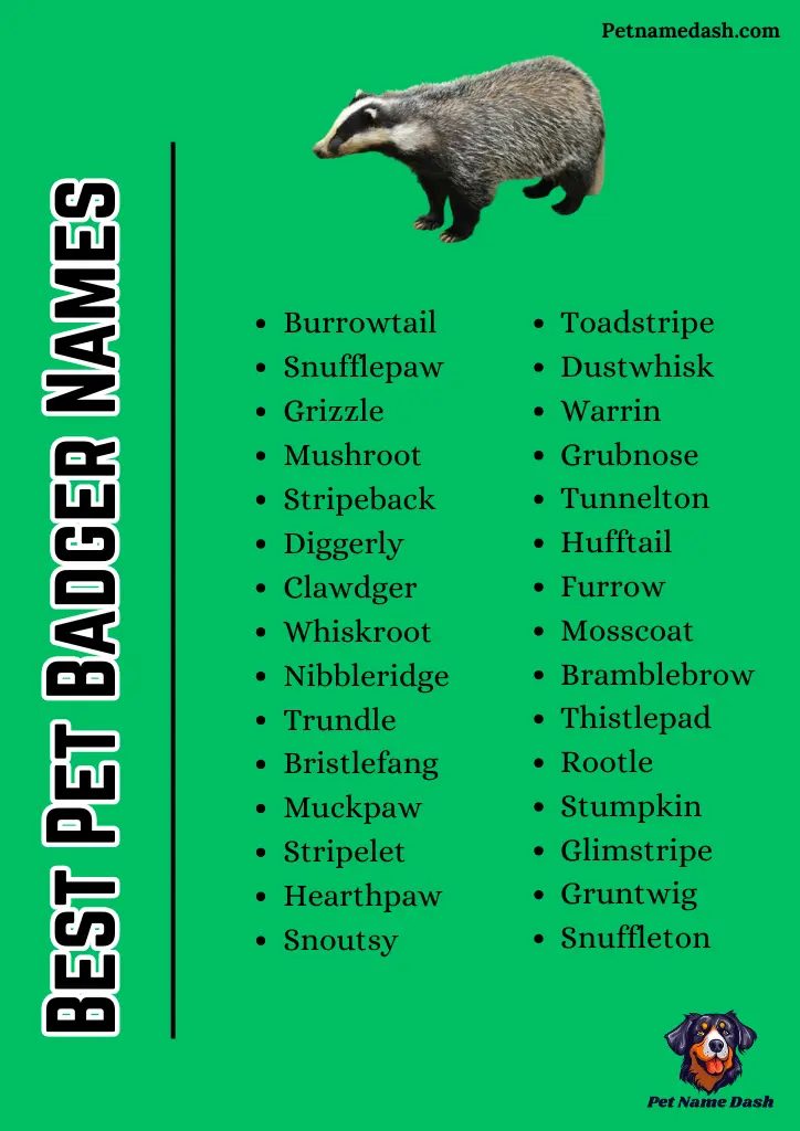 Best Pet Badger Names