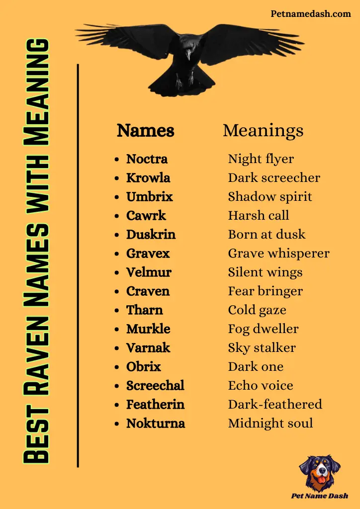 Best Raven Names with Meaning